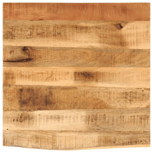 Xichuzi Tischplatte 80x80x2,5 cm Baumkante Massivholz Raues Mangoholz, Arbeitsplatte, Holzplatte, Schreibtischplatte, Waschtischplatte, Küchenarbeitsplatte - 370362