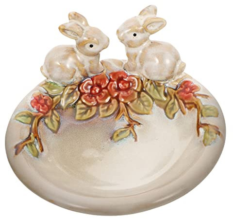 OKUMEYR Plateau de Rangement en Céramique, Assiette à Dessert Bijoux, Multifonction pour Entrée, Finition Lisse et Élégante
