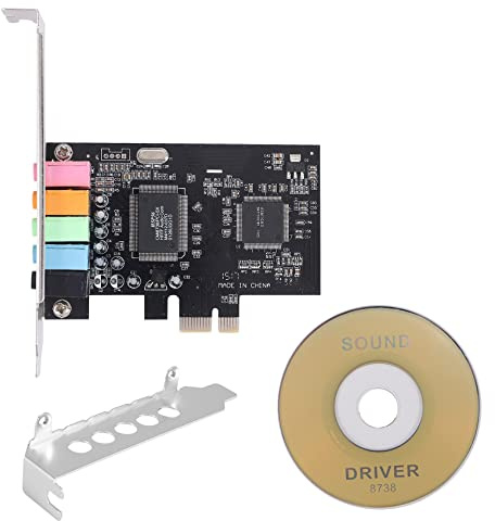Quystetes Tarjeta de Sonido PCIe 5.1, Tarjeta Envolvente PCI Express Audio EstéReo 3D con Alto Rendimiento de Sonido Tarjeta de Sonido para PC Chip CMI8738