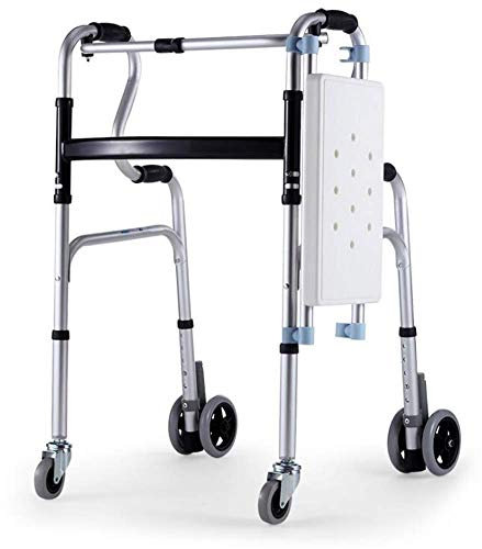 Andador Con Ruedas Plegable Andador Con Ruedas De Cuatro Ruedas Con Placa De Asiento Reversible Marco De Aluminio Plegable Y Liviano Ayuda Para Caminar Con Movilidad Ruedas Giratorias Adecuado Para P