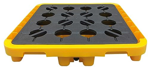 Auffangwanne für Öltanks, Auffangplattform aus Kunststoff, stapelbare Auffangpalette aus Polyethylen, modulare Auffangwanne mit Ablauföffnung, stapelbare Ölfässer, auslaufsichere Palette, st