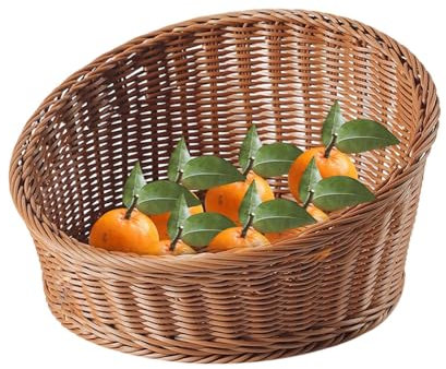 Genérico Cesta De Exhibición De Pan, Canasta Tejida, Canasta De Almacenamiento De Mimbre, Pan, Frutas, Restaurante, Panadería