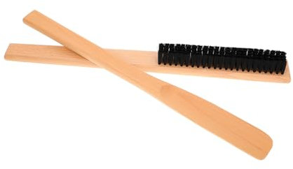 WOFASHPURET 2stücke Holzbürste Für Kleider Mit Langem Griff Haar Und Möbelbürste Schuhlöffel Für Wäsche Anzugreinigung Und Fleckenentfernung