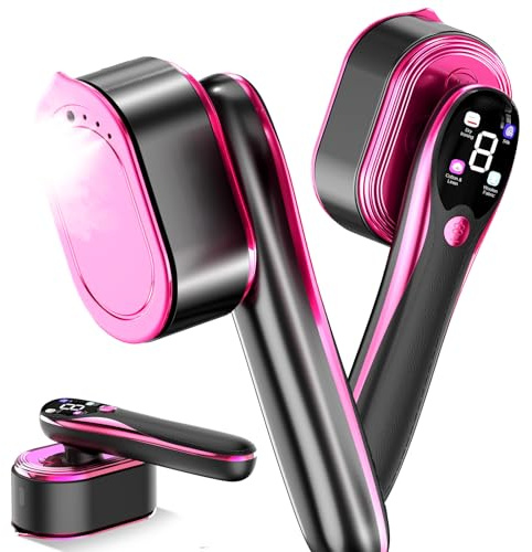 Travel Garment Steamer for Clothes with LED Display, 1200W Portable Handheld Steamer ＆ Iron 2 In 1, 10s Fast Heat Up, Large Ceramic Heat Panel, All-Fabric Quick Wrinkle Remover