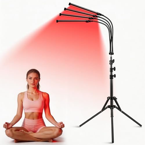 Zrwuldu 4 Heads Floor lamp with 420 LEDs, 6 Timer and 11 Brightness for Home Use(not Heated)