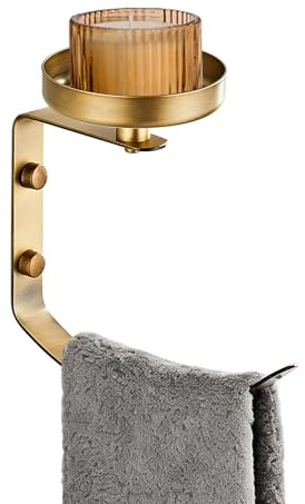 Hand Towel Holder for Bathroom with Vintage Wall Mounted Candle Holder Wall Mounted Towel Hook with Cut Candle Holder for Bathroom Decor and Accessories Antique style YIGUANXIN | Wall Mounted Towel Hook and Cut-out Candle Holder for Bathroom Decor and Accessories Antique Style