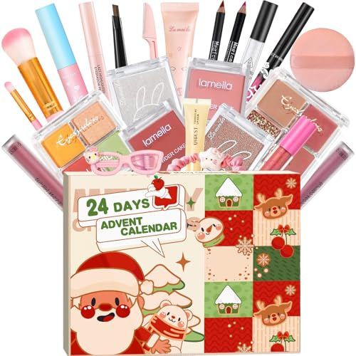 Makeup Adventskalender 2025 mit Full Size Produkten, Beauty Adventskalender für Teenager Mädchen & Frauen, 24 Tage Kosmetik Überraschungsbox, Weihnachts Countdown Kalender Geschenkset