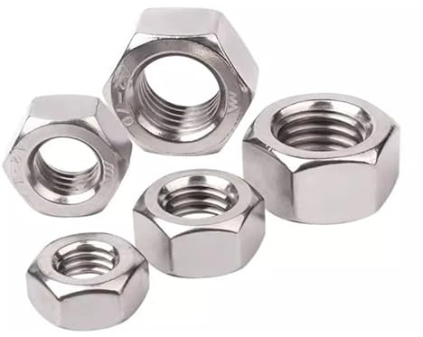 Sicherungsmuttern Sechskantmuttern mit Linksgewinde, Sechskantmutter mit Vollgewinde, Edelstahl 304, M4-M20(M5-1pcs)