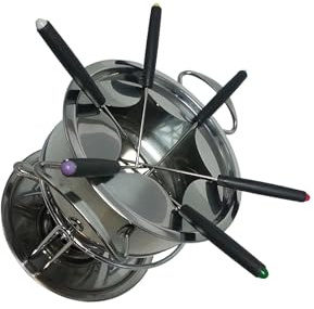 drburpily Fondue Set für Partys und Treffen: Schmelzt Käse, Schokolade und Brühe und sorgt für unvergessliche Momente. Inklusive Teelicht, Schokoladenschmelzer und Käseschmelzfunktion.