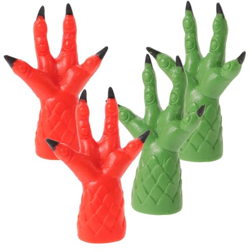 Artibetter 4 Stück PVC Kleiner Hand Fingerpuppen Leicht und Wiederverwendbar Witzige Party Scherzartikel für Kreative Streiche und Fotospaß Zufällige Farbe