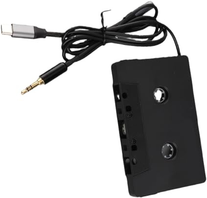 Aoresac Kassettadapter Tejpadapter Aux-kassettomvandlare Bilkassett Till AUX-adapter Universal Stereo 4-kanalsutgång Typ C Till 3,5 Mm Uttag för Bilkassettspelare