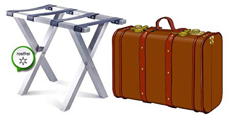 Diseño acero inoxidable – Soporte para maleta equipaje Soporte maletín taburete – Calidad Profesional muy elegante