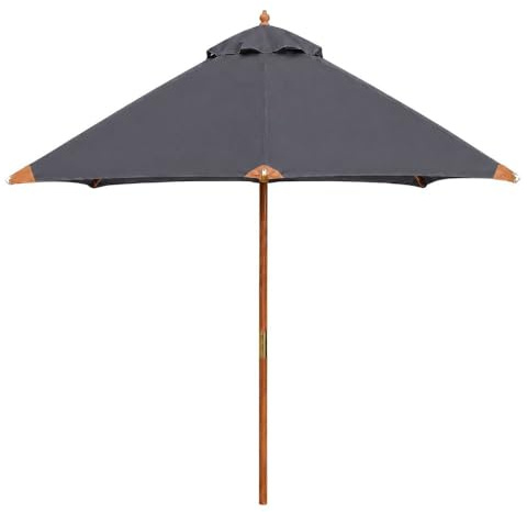 Garden Marketplace Garden Parasol, Hardwood Patio Umbrella, 3m Wide, Black