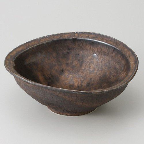 Lava Flow 7.5 Deep Bowl [8.9 x 8.0 x 3.3 inches (22.4 x 20.4 x 8.5 cm), 28.2 oz (820 g), Planting Bowl] [Restaurants, Ryokan, Japanese Tableware, Restaurant, Commercial Use]
