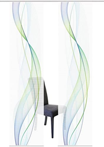 VISION S Schiebegardine Heights halbtransparent Bambusoptik 260x60 cm Blau-Grün