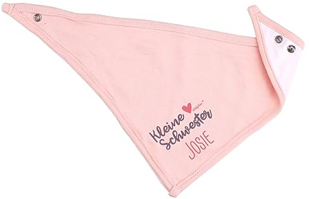 Striefchen® Rosa Dreieckstuch - Kleine Schwester/Große Schwester - mit Namensaufdruck
