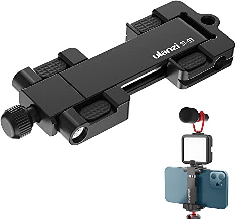 Handy Stativ Adapter, ULANZI ST-03 Smartphone Halter Stativ Metall mit Cold Shoe Mount, iPhone Stativ Halterung Adapter Klemme,Handyhalterung Tripod für iPhone 12 Pro Max,12mini, Samsung, Huawei usw