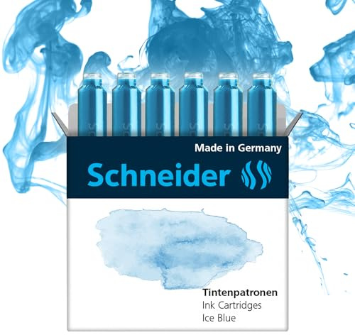 Schneider Cartuchos de tinta pastel (estándar para pluma estilográfica) Ice Blue (6 unidades)