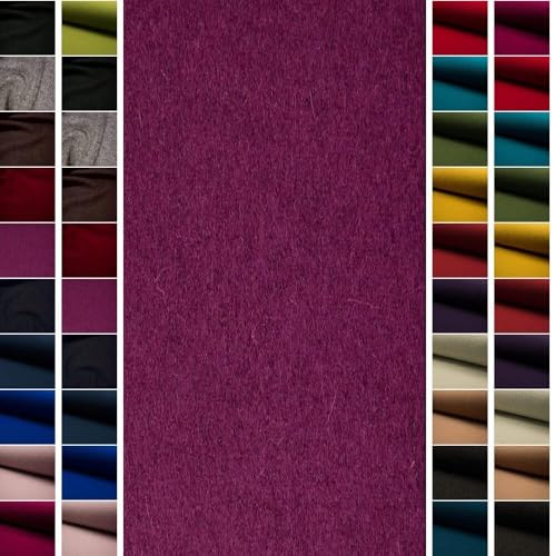 StoffBook Brombeer Walkloden Wollwalk Walkstoff für Bekleidung und Mäntel | Robust, franst nicht aus und hochwertig, Stoff für Bekleidung, Mäntel und Näharbeiten, Lodenstoff und Kochwolle