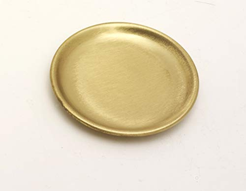 Kerzenteller Osterkerzen, Dekoteller Messing Gold matt satiniert Ø 10 cm
