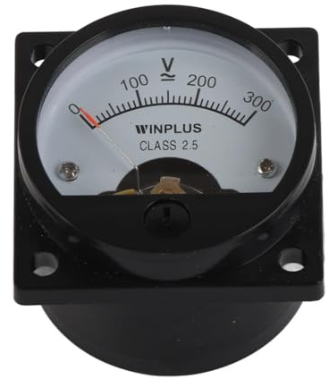 Medidor De Panel De Dial Analógico Voltímetro Redondo Medidor De Amperímetro ABS Para Medir SO-45 AC 0-300 V Redondo Negro