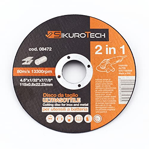 SikuroTech 25 pezzi Disco Taglio Acciaio Inox 115mm Spessore 0,8mm Smerigliatrice Flessibile Angolare Fino Professionale Lama Sega (25)