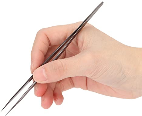 Pinzas de Acero Inoxidable de Alta Precisión, HMT‑11TI‑PRo Pinzas/pinzas con Punta Cónica Ultrafina Recta, Antimagnéticas, Alta Dureza, Pinzas de Laboratorio de Acero Inoxidable Duraderas