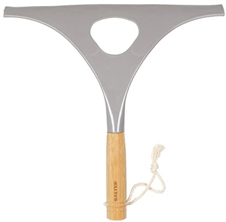 Salter LASAL71410WEU7 Raclette de Douche, fenêtre/Pare-Brise et Miroir, Rebord en Caoutchouc, Nettoyage sans Traces, Manche en Bambou, Plastique recyclé, Robuste et Durable, Collection Warm Harmony