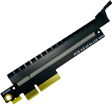 JMT PCIE 4.0 X4 X8 auf X16 Riser Card Converter PCB Adapter GEN4 Board für Grafikkarte Netzwerkkarte Capture Card und andere Standard PCIE Karte (X4 auf X16)