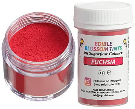 Sugarflair Food Colouring Powder Dust Fuchsia Blossom Tint, Use on Cake Decorations or Colour Sugarpaste, Fondant, Icing, Chocolate, Buttercream, Royal Icing, Macarons and More! - 5g