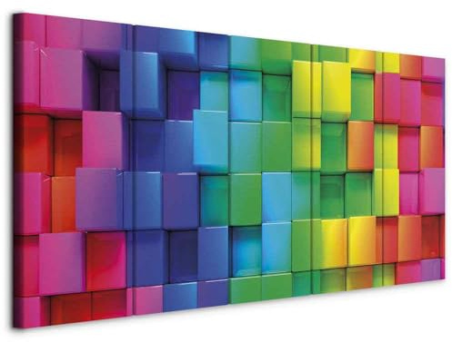 murando - Akustikbild Akustikplatten Würfel bunt, 100x40 cm, 5-teilig, Büro