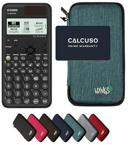 Casio fx-991CW including a WYNGS protective case in Turquoise - Basic Set