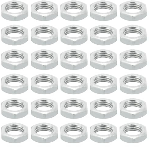 PATIKIL M12x1.5 Stahl Sechskantmuttern 30 Pack Metrische Gewinde Verzinkt Beschläge Muttern Schraube Bolzen Befestigungsteile für Lampen Maschinen Reparatur 5mm Höhe