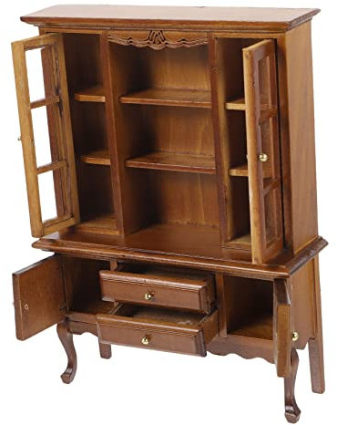 Puppenhaus-schließfach Miniatur-schublade Puppenhaus-miniaturtruhe 1 12 Küchenschränke Puppenhaus-Sideboard Vitrinenmodell Puppenkleiderschrank Hölzern Bücherregal Ob11 Möbel