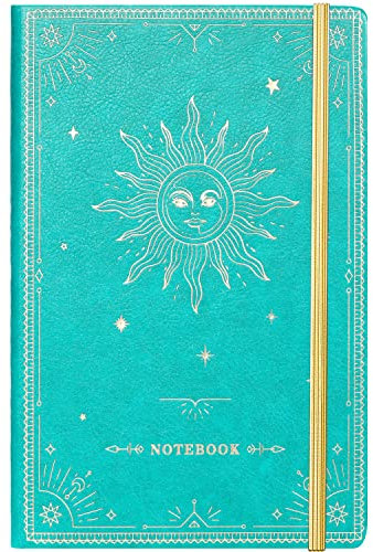 Artfan Notizbuch - A5 Notizbuch mit Premium Papier, 144 Seiten, Notizbuch A5 Journal, Kunstleder Klassisch Hardcover mit schöner Prägung, Marineblau (Türkis)