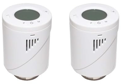 LOWENERGIE Electronic TRV Radiator Thermostat Valve Digital Programmable Head Thermostatic (2, Programmable Thermostat)