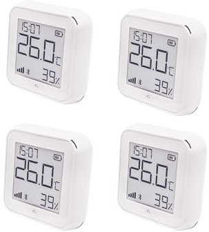 SHELLY WLAN-Temperatur- u. Feuchtigkeitssensor Plus H&T Gen. 3, BT, weiß, 4 Stück