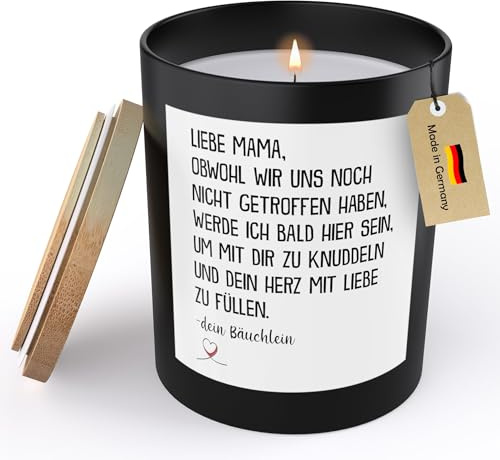 (HANDGEMACHT) Schwangerschaft Geschenk Spruchkerze Frauen Werdende Mama Sojawachs Kerze im Glas Mom To Be Bald Mutter Handgemacht Duft Deko Vegan Nachhaltig - ZITRUS