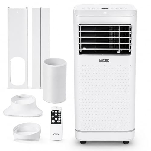 MYLEK 9000 BTU Portable Air Conditioner with Remote Control, 4-in-1 AC Unit, Fan & Dehumidifier, Sleep Mode, Digital Display, Window Kit Included, R290 Refrigerant, Class A Energy Rated