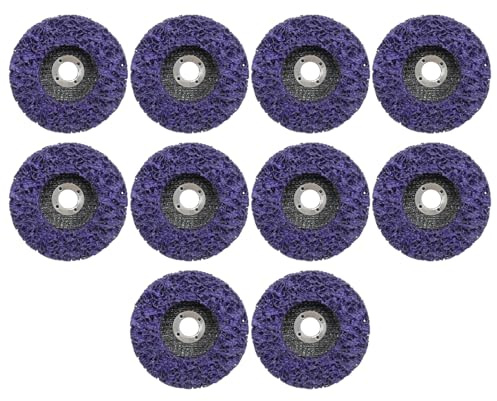 JUUDDENPARTS 10 Pack 100mm Strip Discs Stripping Wheel Set, Purple Poly Paint Removal Disc, Paint Stripper Abrasive Wheel for Angle Grinder Paint Coating Welds Rust Oxidation Removal Tool (Purple)