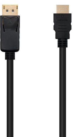 Brightium Cable conversor DP a HDMI, 0.5 m, negro, con conectores DP/M y HDMI/M, ideal para conectar dispositivos a pantallas y proyectores.