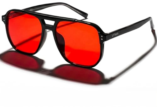 UVtech SLEEP-3M 100% Blaulichtfilter Rote Brille Computerbrille PC Gaming Bluelight Filter Uv Blue Light Blocking Glasses Anti Damen Herren