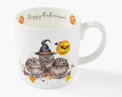 Royal Worcester Wrendale Deigns Halloween - Taza (0,4 L), diseño de búho