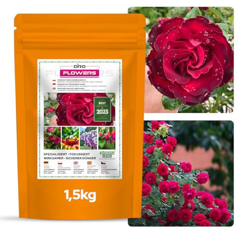 GREEN ORO ORO FLOWERS 1,5KG – Fertilizzante a lunga durata per rose e fiori da aiuola, fertilizzante speciale