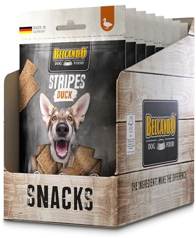 BELCANDO Stripes Duck 70 g | Premium-Hundesnacks | Getrocknetes Fleisch | 100% natürlich