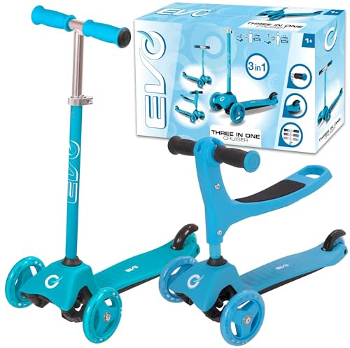 Evo 3 in 1 Cruiser Scooter, Blaugrün