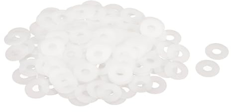 QUARKZMAN 120Pz Rondella Piatta in Nylon M6 6mm ID 16mm OD 1mm Spessore Guarnizioni Idrauliche Kit Piatte Guarnizione in Plastica Fissaggio Guarnizione Anello di Tenuta, Bianco