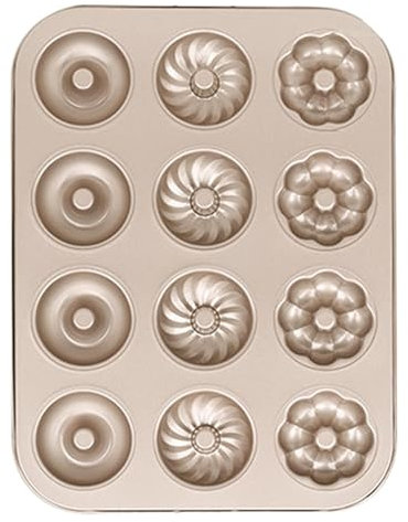 Donut Pan, Donut Stampo - Stampo per panetteria antiaderente per ciambelle in acciaio al carbonio per cucina - Forniture di cottura resistenti al calore Shaper per muffin per torta per aeroperonatore,