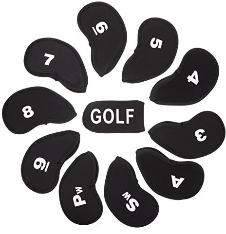 MUSISALY 11pcs Professional Golf Club Hat Cover Putter Head Cover Elastic Shockproof Liner Golf Accessory for Golfers