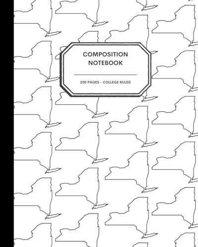 8x10 Composition Notebook - 200 College Ruled Pages - New York State Outline Notebook Journal with Clean White Background for Kids, Preteens, Teens and Adults